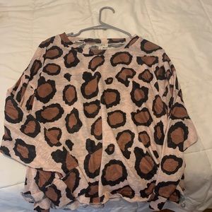 Leopard quarter sleeve shirt